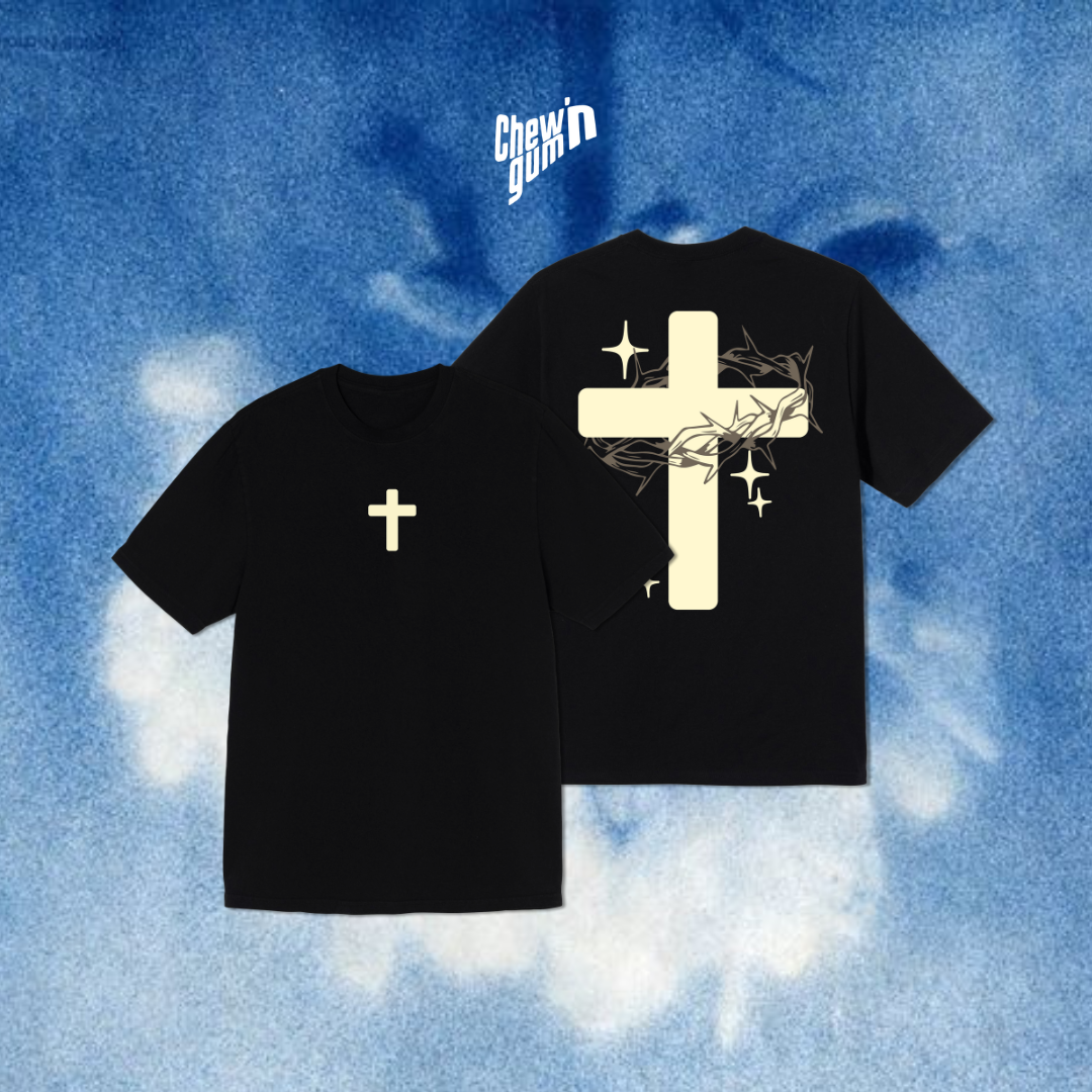 "Crown Cross"(Unisex) Embroidered Oversized T