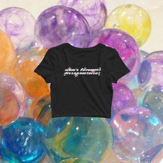 "Moms favorite disappointment" (Unisex) Cropped top