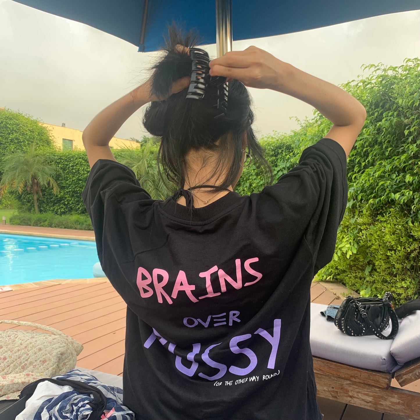"Brains over Pussy"(Unisex) Oversized T