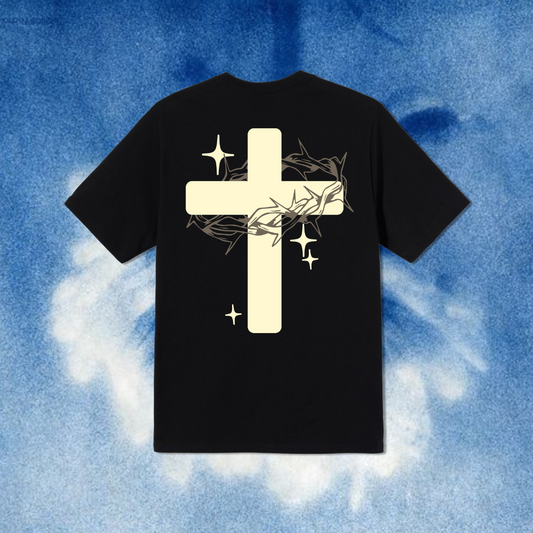 "Crown Cross"(Unisex) Embroidered Oversized T
