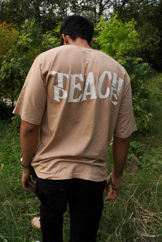 "Teach peace"(Unisex) Oversized T